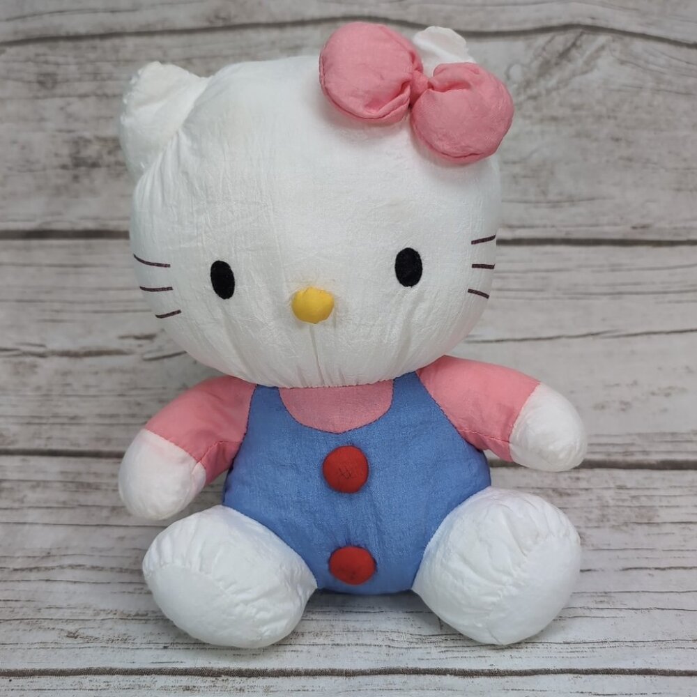 Hello Kitty Plush Stuffed Animal Toy Figure Sanrio Vintage 1996 Nylon Rare